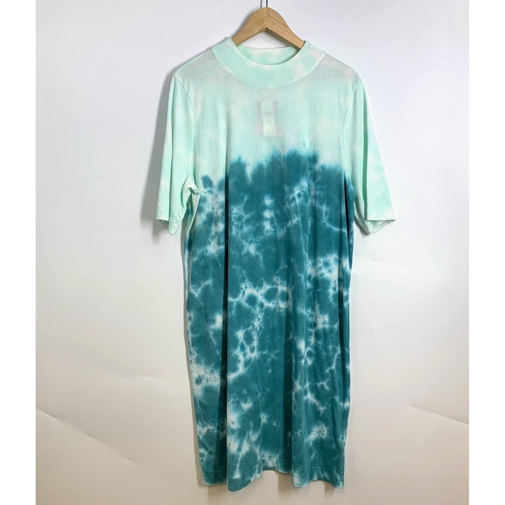 Anthropologie t.la Tie Dye Mock Neck Tunic Dress High Neck Relaxed Fit SZ XL NWT